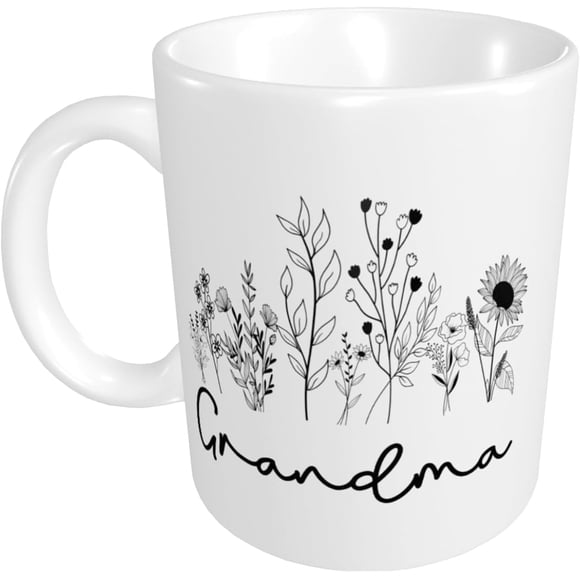 Promoted To Grandma Coffee Mug, Funny White Ceramic Cup 11 OZ, Birthday Gifts For Aunt Sister Confidante Grandpa Uncle Friends, Men Women Love It