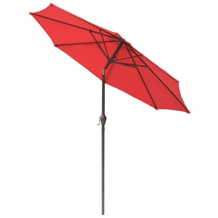 International Concepts Market Umbrella, 9', Steel Pole, Autumn Red/Brown