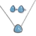 thumbnail image 1 of Set Juego de Joyería para Mujer LuckyLy con Cuarzo Aretes y Collar de Acero Inoxidable Modelo Aline azul acero UNITALLA, 1 of 8
