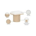 thumbnail image 2 of Meridian Furniture Pavilion Cream Boucle Fabric Bench/Stool, 2 of 7