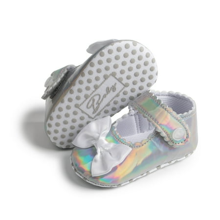 

Baby Girls Mary Jane Ballet Flats Crib Shoes Prewalker Shoes First Walker Shoes With Bow Decor For Infant Newborn