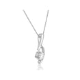 thumbnail image 2 of 1/4ct Solitaire Diamond 14k White Gold Freeform Pendant & Chain Womens Jewelry, 2 of 3