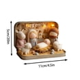 thumbnail image 3 of Handmade Miniature Scene Desktop Ornament Featuring Holy Family Sheep Figurines In A Decorative, 3 of 7