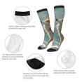 thumbnail image 3 of Fotbe Starry Sky Cloud Fox Calcetas Divertidas Estampadas para Hombre y Mujer, Calcetas de Algodón hasta la Rodilla para Caminar, Correr, Enfermería y Embarazo, 3 of 6
