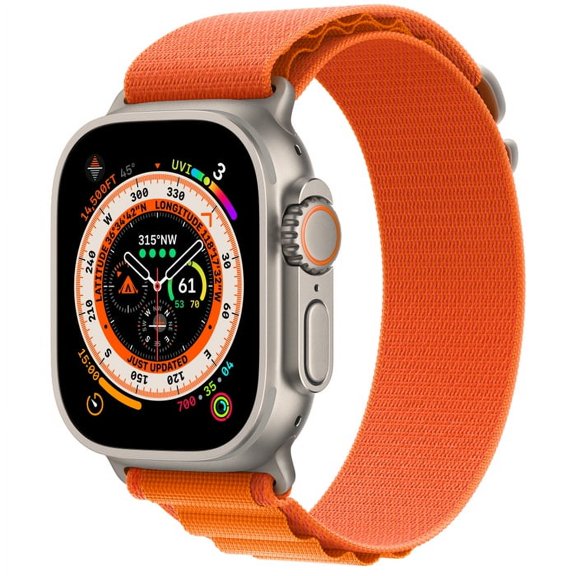 Restored Apple Watch Ultra (GPS   LTE) 49mm Titanium Case w/ Orange Alpine Loop - Small (Refurbished)