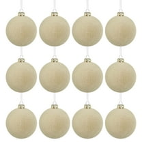 Christmas Tree Decoration Ornaments 12 Pcs Velvet Flocked Christmas Tree Ball Plastic Balls Xmas Decorative Hanging .36 Inch Finishes for Christmas Tree Decoration