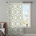 thumbnail image 3 of Sage Green White Geometric Sheer Curtains 96 Inches Long, Modern Abstract Art Light Filering Curtains, Privacy Drapes Simi Floor to Veiling Curtain for Living Room Bedroom Large Window Treatment, 3 of 9