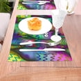 thumbnail image 5 of YFYANG Washable Heat-Resistant Placemats, 70% PVC/30% Polyester, Watercolor Doodle Cartoon Cat Kitchen Table Mat, 12" x 18" 6 Piece, 5 of 6