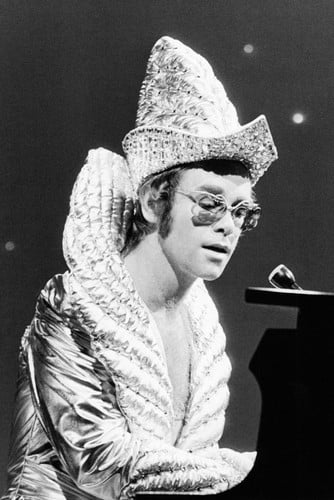 Glam Rock Outfit Crazy Hat At Piano 