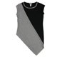thumbnail image 1 of bar III Blusa de punto asimétrica con bloques de colores para mujer, negro, extra pequeña, 1 of 2