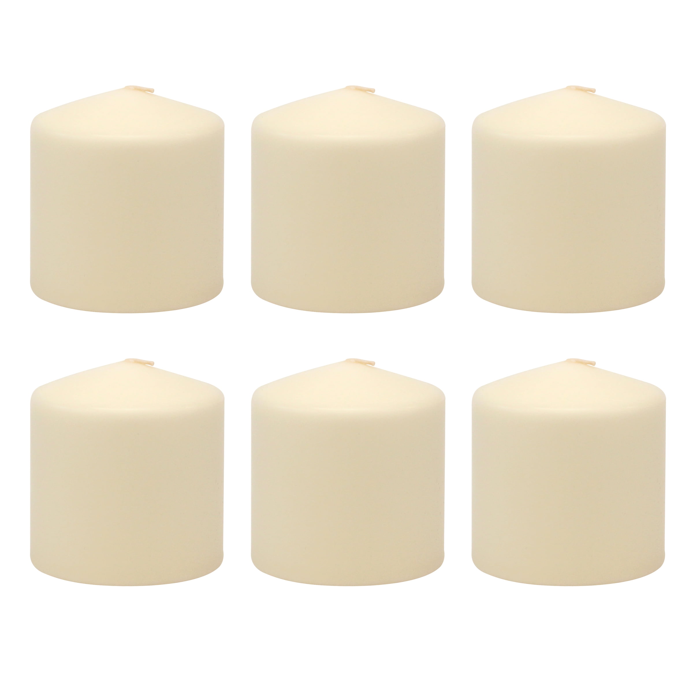 Stonebriar 3 x 3 Unscented Ivory Pillar Candles, Set of 6