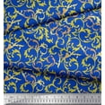 thumbnail image 2 of Soimoi Blue Rayon Fabric Artistic Leaves Print Fabric by the Yard 56 Inch Wide, 2 of 3