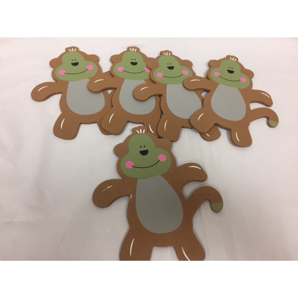 Charmed Wooden Animal Ornaments Monkey for Safari / Jungle Themed, Baby