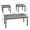 thumbnail image 4 of DSSTYLES Coffee Table Set of 3, Sofa Side Tables with Metal Frame for Living Room Accent Furniture, Include Table & 2 End Tables, Easy Assembly, 4 of 7