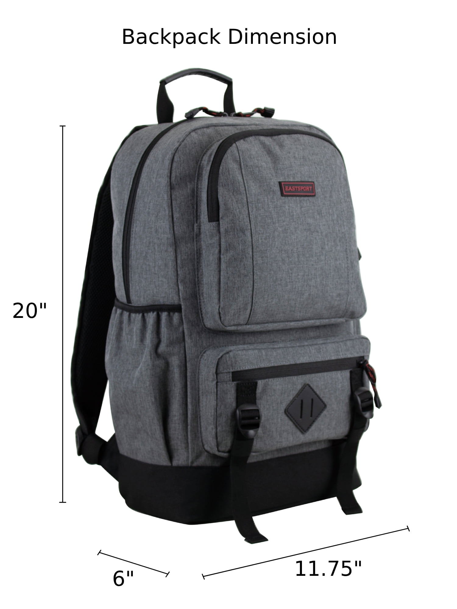 Eastsport Unisex Lexington Laptop Backpack Dark Gray, Heather