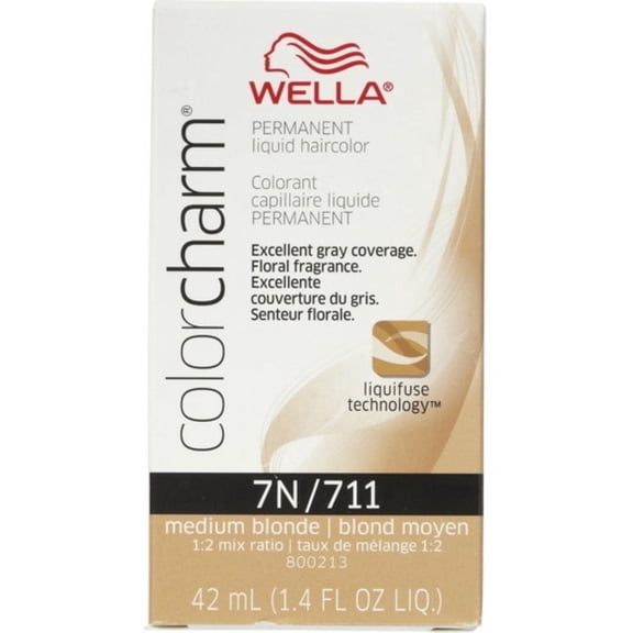 Wella Color Charm Liquid Hair Color, 7n/711 Medium Blonde, 1.4 fl oz, 4 Pack