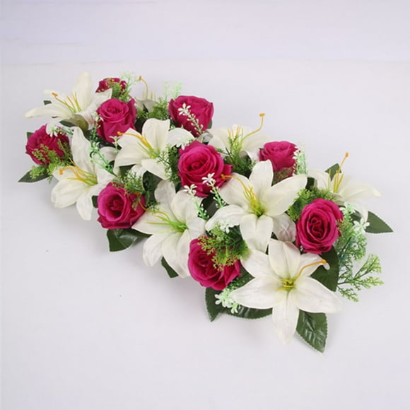 Wedding Arch Decorations, 17.71 inch Artificial Flower Table Centerpieces Floral Arrangement for Wall Backdrop Party Bridal Shower Event Decor, 17.71x9.84"