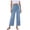 Light Blue, variant on Women's Mid Waist Jeans Capri Pants Baggy Wide Leg Ankle Trousers with Pockets Distresse Trouser for Office