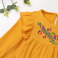 thumbnail image 6 of IDOPIP Toddler Girl Mexican Dress Long Sleeve Floral Embroidery Dress Traditional Ethnic Casual Dress, 6 of 8