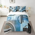 YST Oil Painting Comforter Set 7 Piece King,Geometric Bed in a Bag
