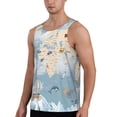 thumbnail image 2 of Easygdp Animals Travel World Map Men's Tank Top, Sleeveless Muscle T Shirts, Breathable, Quick-Dry, Loose for Gym, Running, Fitness - Large, 2 of 9