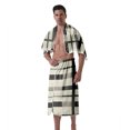 thumbnail image 2 of Colevkie 2 Pieces Bath Wrap Set Shower Skirt & Bath Towel for Men Soft Adjustable Polyester Beach Towel Spa Towel Quick Drying Portable Printed Black White Checkered Pattern, 2 of 7