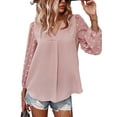 thumbnail image 4 of Seyurigaoka Autumn New Casual Loose Female Spring and Summer Long-Sleeve V-neck Shirt T-Shirt Top, 4 of 8
