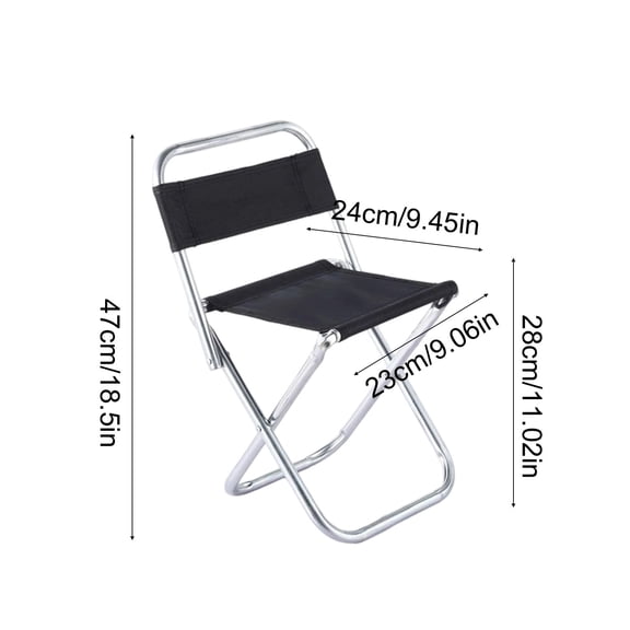 Outdoor Folding Chair with Backrest, Portable Stainless Steel Stool for Camping Fishing Barbecue, Compact Storage, Multi-Color