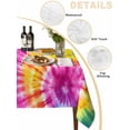 thumbnail image 3 of Colorful Boho Tablecloth Square Table Cloth 54x54, Waterproof Tablecloth Outdoor Table Cloth, Pink Yellow Blue Green Tie Dye Abstract Art Washable Table Cover for Kitchen Dinning Party, 3 of 8