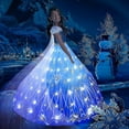 thumbnail image 1 of Anna Elsa Robe Lumineuse Led Filles Jeu de Rôle de Noël Robe de Fête Reine des Neiges Robe de Carnaval, 1 of 4