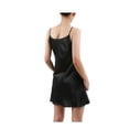 thumbnail image 3 of INSPIRE CHIC Women's Satin Slips Ruffles Hem Spaghetti Strap Plus Size Silky Camisole Nightgown Dress XL Black, 3 of 6