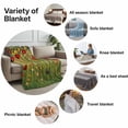 thumbnail image 6 of Throw Blanket for Couch Spring Flowers Soft Fleece Flannel Blankets Cozy Lightweight Blanket for Home Sofa Living Room Floral Oil Painting Bed Throws 50" x 60", 6 of 9