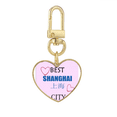 thumbnail image 1 of Shanghai Sign Art Deco Fashion Gold Heart Keychain Metal Keyring Holder, 1 of 3