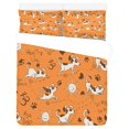 thumbnail image 1 of Juego de ropa de cama ABPHQTO 3 piezas Funda nórdica naranja perro dibujos animados, 1 of 4