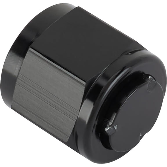 Aluminum -8 AN Flare Fitting Cap, Black Anodized