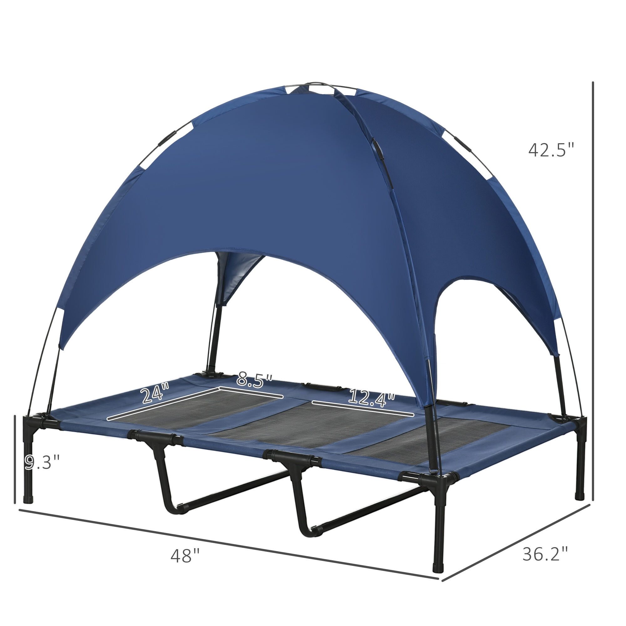 Orthopedic Dog Bed, Pet Bed,Elevated Portable Dog Cot, Black,Dark Blue Dog Bed,Mesh,Metal,Oxfabric,Polyester Cat Bed, Pet Supplies Pet Beds & Furniture