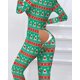thumbnail image 3 of Pijamas con estampado de árbol de Navidad para mujer, ropa de dormir con solapa abotonada funcional, informal, cuello en V, manga larga, para adultos, para el hogar, Otoño, 2022, 3 of 4