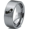thumbnail image 1 of Tungsten California The Golden State Heart Band Ring 8mm Men Women Comfort Fit Gray Flat Cut Brushed Polished, 1 of 4