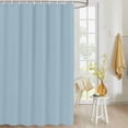 thumbnail image 4 of Fabric Shower Curtain, Sky Blue Solid Color Bathroom Curtain with 12 Hooks Waterproof No Bad Odor Machine Washable Bath Curtains for Bathroom, Spa Room, 36"x72", 4 of 6