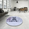thumbnail image 4 of Ahgly Company Machine Washable Indoor Round Transitional Lavender Blue Area Rugs, 3' Round, 4 of 7