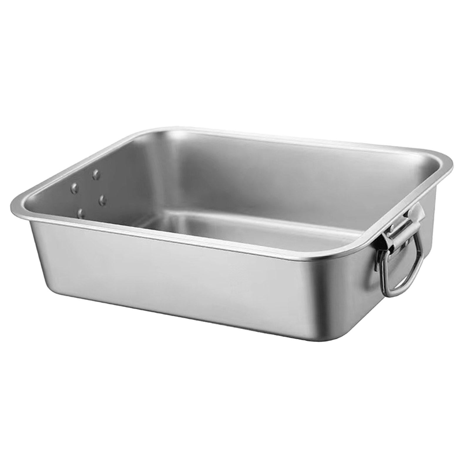 Bvdfgk Portable Stainless Steel Cat Litter Box Kitten Potty Box Anti-Scratch Toilet for 40cmx30cmx10cm