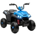 thumbnail image 1 of Qaba VTT pour Enfants 12 V à Quatre Roues avec Suspension à Ressorts, Bleu, 1 of 9