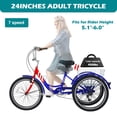 thumbnail image 2 of Lilypelle Adult Tricycle 24" Wheels Low Stepover Frame Bike, 7-Speed Shimano Derailleur Trike, 3 Wheels Bike with Basket, Multi-color, 2 of 14
