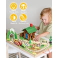 thumbnail image 3 of Sainsmart Jr. Ensemble de Train pour Tout-Petits, Cabane en Rondins Portable de 78 Pcs, Chemin de Fer de Table à Emporter avec Blocs de Construction pour Tout-Petits et Enfants de 3 Ans et Plus, 3 of 5