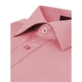 thumbnail image 4 of Men's Slim Fit Button Up Long Sleeve Solid Dress Shirt - Pink - M (15-15.5) 34/35 sleeve, 4 of 5