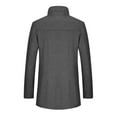thumbnail image 3 of IYTR Men's Wool Winter Coat Warm Thicken Overcoat Long Sleeve Jacket Stand Collar Pockets Outerwear Gray S, 3 of 3