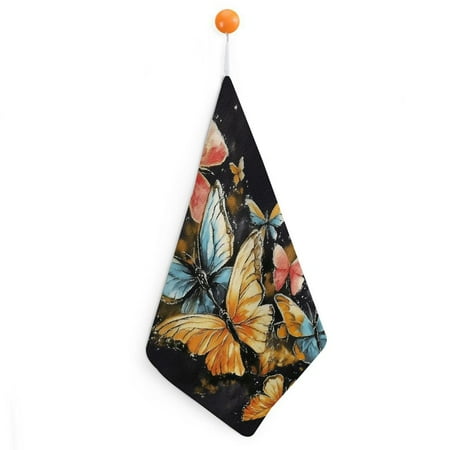 

Patifu Butterflies Reusable Hand Towels Ultra-Fine Fiber Kitchen Towels 11.8x11.8in Pack of 2 4pcs