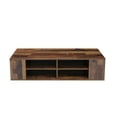 thumbnail image 4 of Farmhouse TV Stand, for TVs up to 50 Inches, Wood TV Cabinet with Open Storage Shelves, Modern Home Console Table, Living Room Entertainment Centre, Brown, D8687, 4 of 10