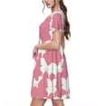 thumbnail image 2 of Fotbe Butterfly 2 Vestido Largo de Moda para Mujer, Vestido Tipo Camiseta con Manga Corta y Estilo Casual a Rayas y Bloques de Color, 2 of 6