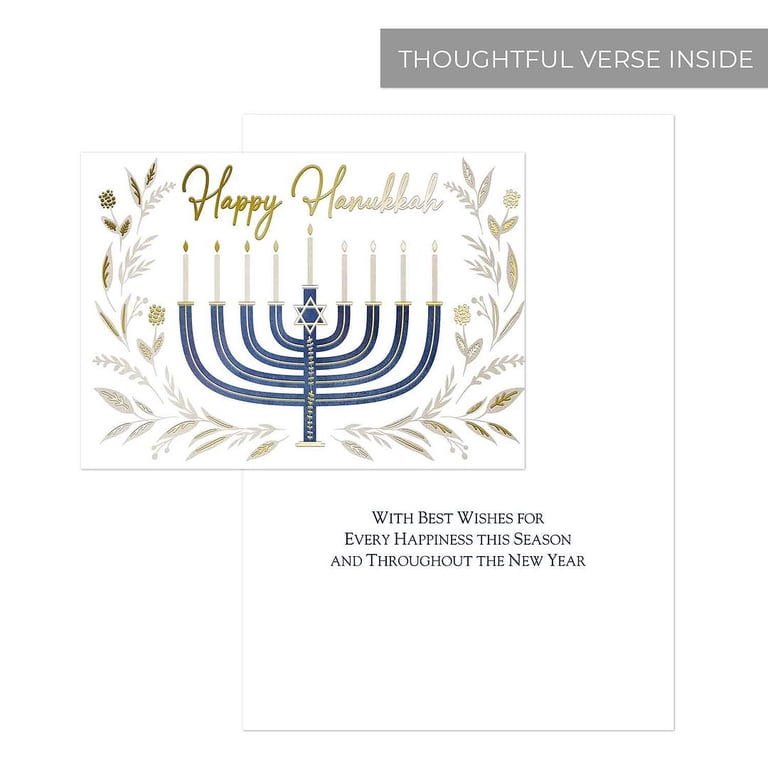 Hanukkah Menorah Greeting Cards, 16 Count Boxed Set photo 2